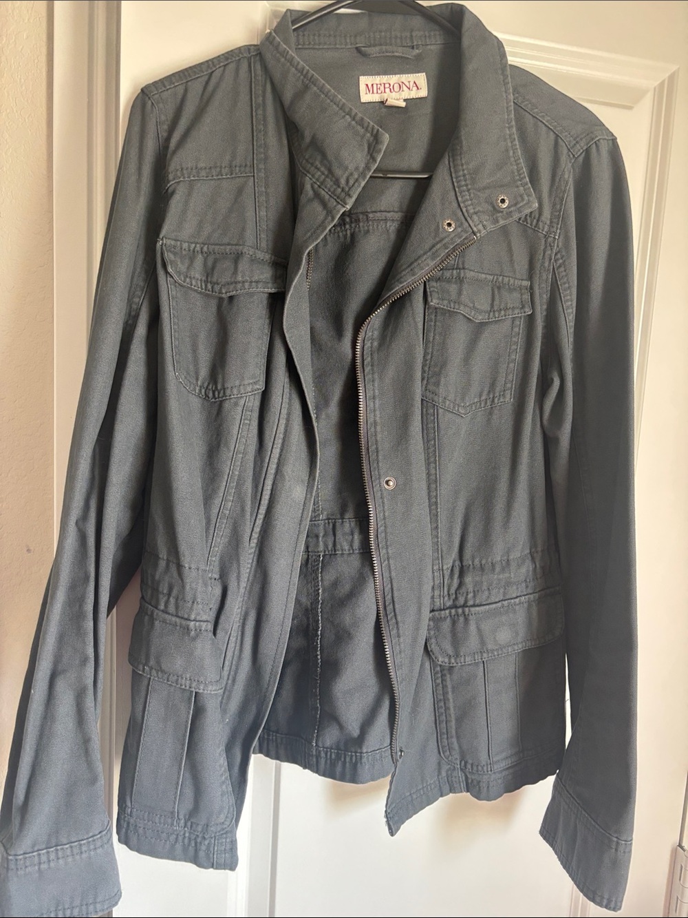 Merona Charcoal Gray Utility Jacket with Front Pockets